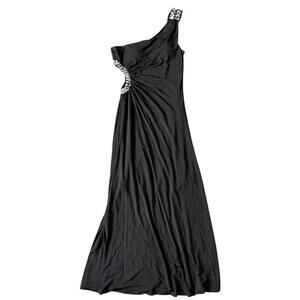 Windsor One-Shoulder Rhinestone Cutout Gown L